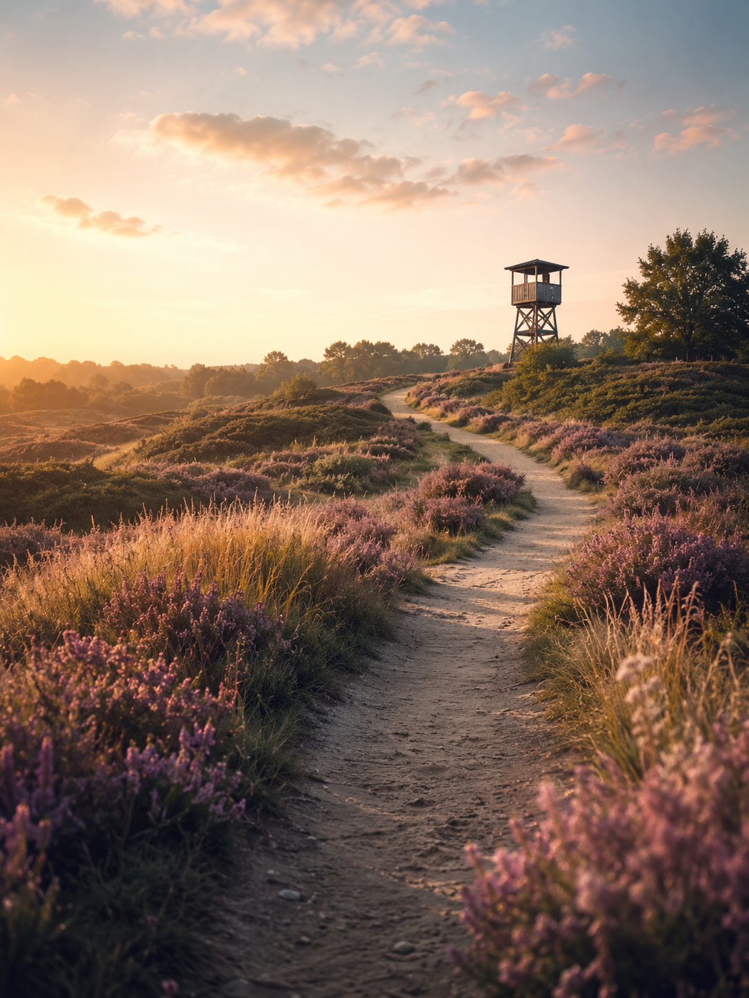 Wandelpad door heide als symbool voor richting, overzicht en vervolgstappen